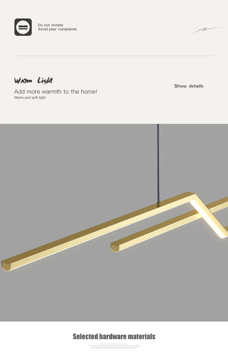 Modern geometric pendant light Led Home suspension metal