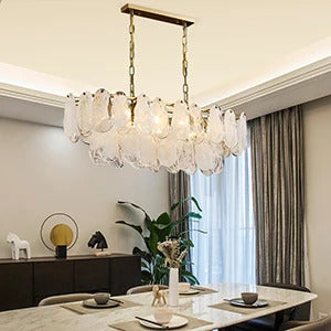 Nordic Luxury Glass Pendant Lamp Metal Crystals LED Chandeliers