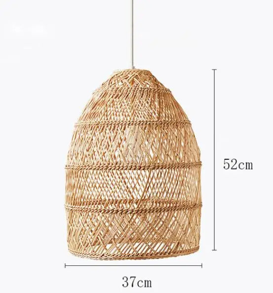 Natural Rattan wicker hanging lamp Chinese Style suspension