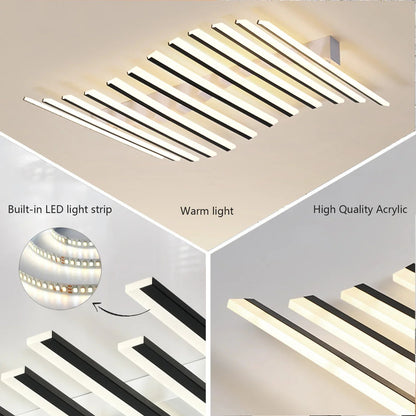 Art Fishbone Line Acrylic LED Ceiling Lamp Living Room Bedroom Lighting