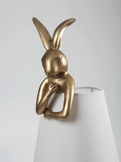 Nordic LED rabbit table lamp Designer resin rabbit desk lamp for study bedroom children's room reading led light bedside lamp