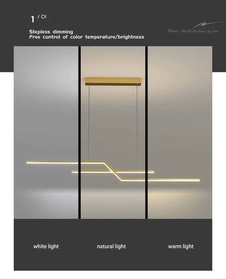 Modern geometric pendant light Led Home suspension metal