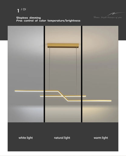 Modern geometric pendant light Led Home suspension metal