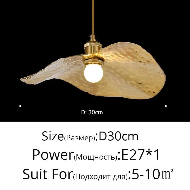 Lotus Leaf pendant light Hammered brass pendant lamp for living room dining room bedroom decoration kitchen light fixtures