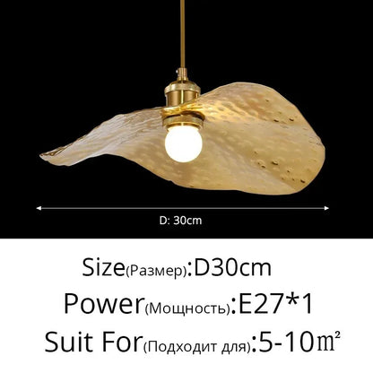Lotus Leaf pendant light Hammered brass pendant lamp for living room dining room bedroom decoration kitchen light fixtures