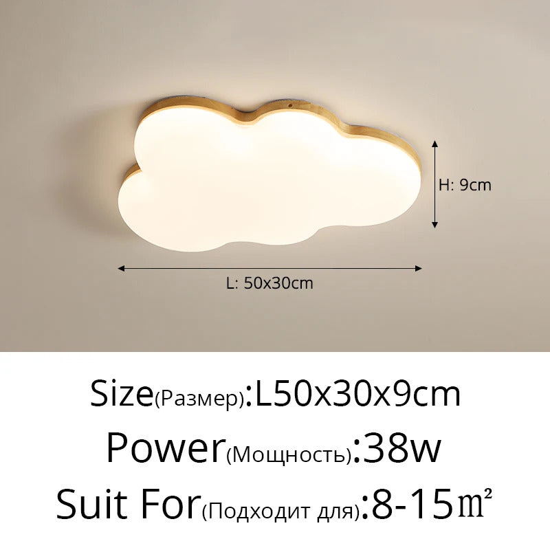 Modern Cloud Ceiling Light cute wooden cartoon Children's bedroom lighting