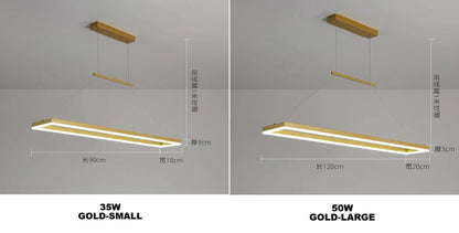 Rectangular chandelier Aluminum LED deco design Nordic style lamp