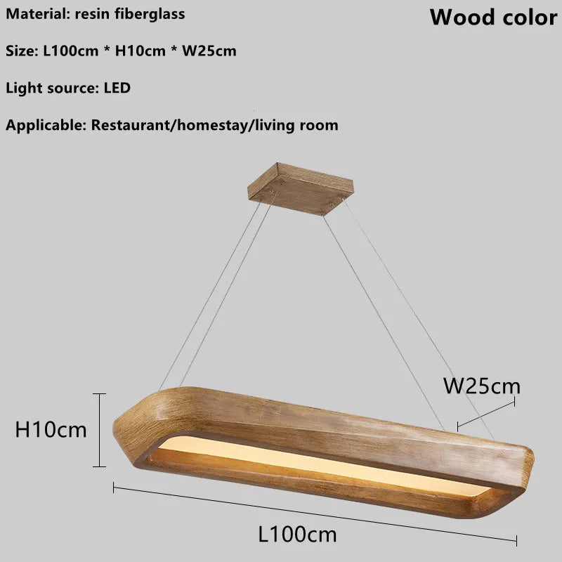 Minimalist Wabi Sabi Dining Room Rectangle Pendant Lights Coffee House Bar Bedroom Lamp Nordic New Style Dining Table Chandelier