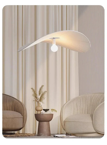 Nordic Fabric Hat Pendant Light Cream Style Led Pendant lamp