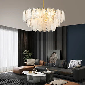 Nordic Luxury Glass Pendant Lamp Metal Crystals LED Chandeliers