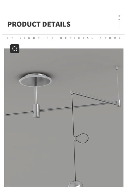 Dining table light modern chandelier Round Reading Desk Light