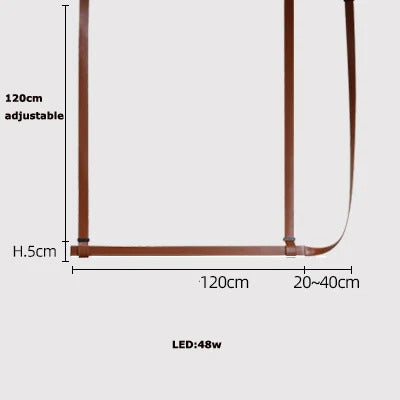 Modern Leather Chandelier LED Belt Fabric Pendant Lamp For Hotel Living Room Office Decor Minimalist Dining Table Hanging Lamp