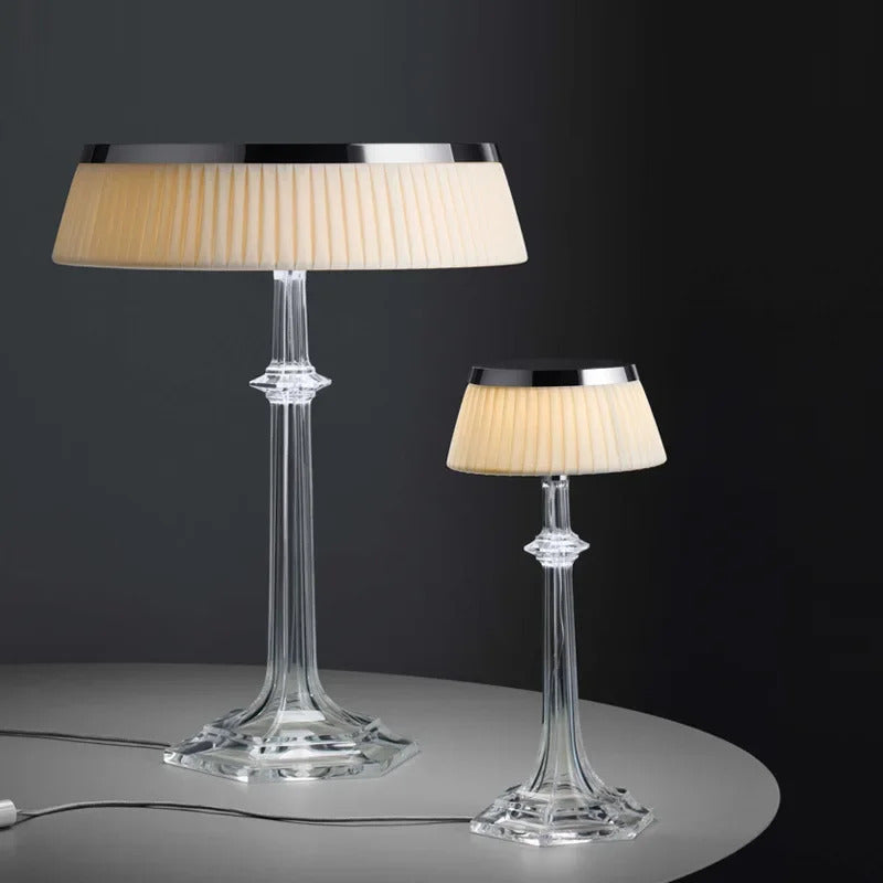 French Crystal Body Table Lamp Living Room Luxury Atmosphere Bedroom Study Designer Art Fabric Lampshade Villa LED Light Decor