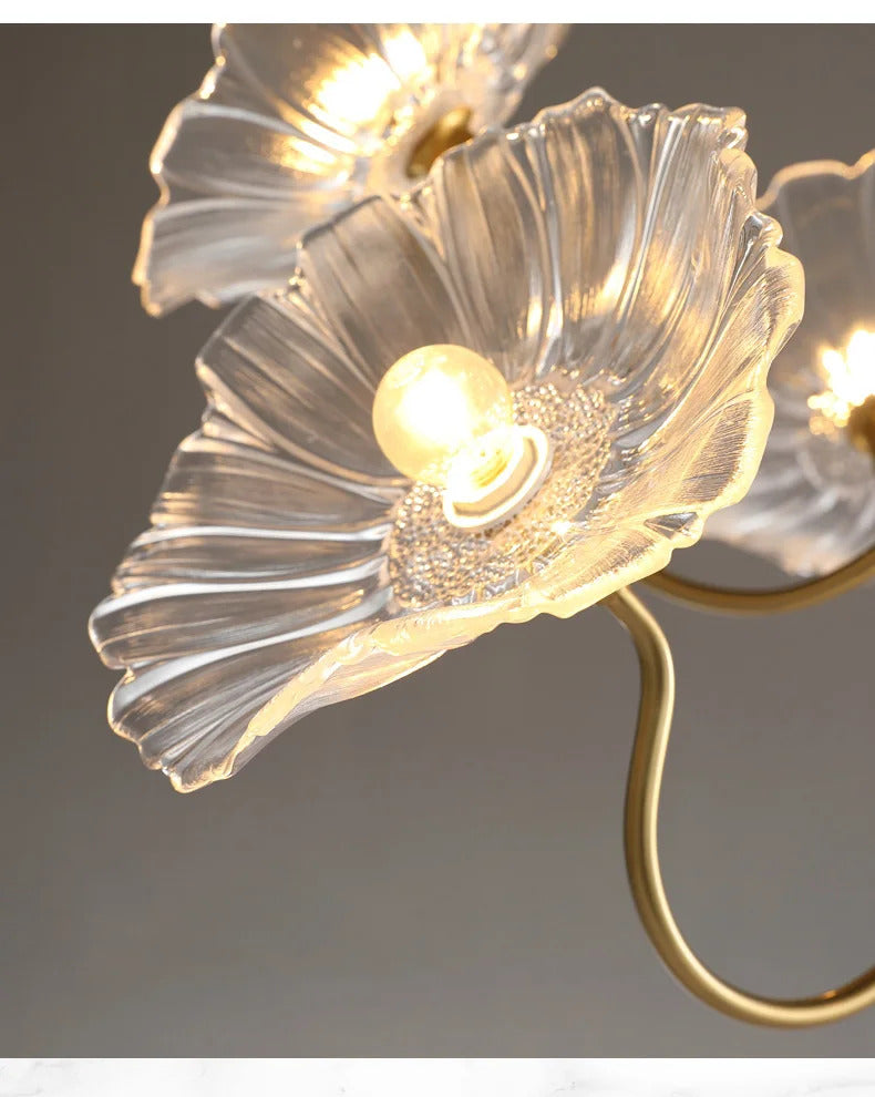 Lotus Flower Chandelier Modern Glass Flowers Led Chandelier