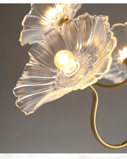 Lotus Flower Chandelier Modern Glass Flowers Led Chandelier