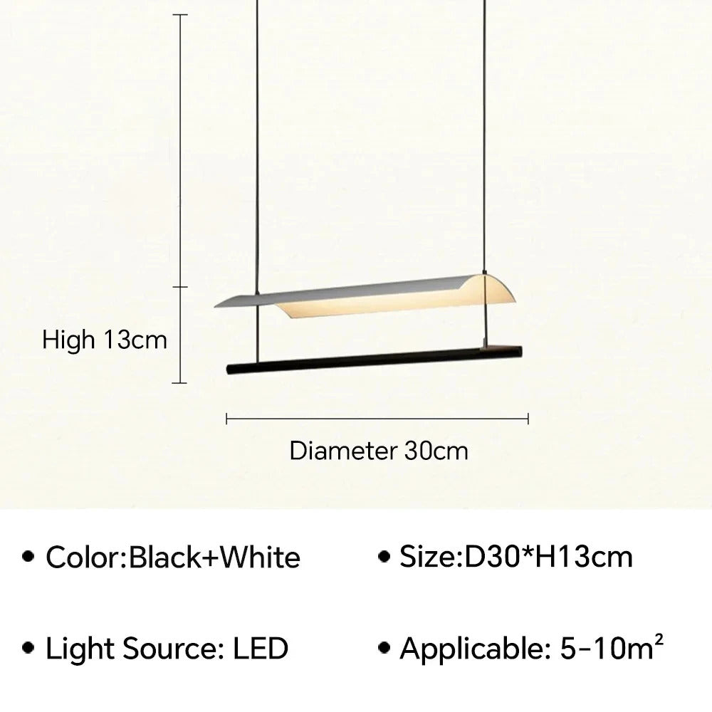 Nordic minimalist Linear Chandelier Modern black white industrial long Pendant Lamp