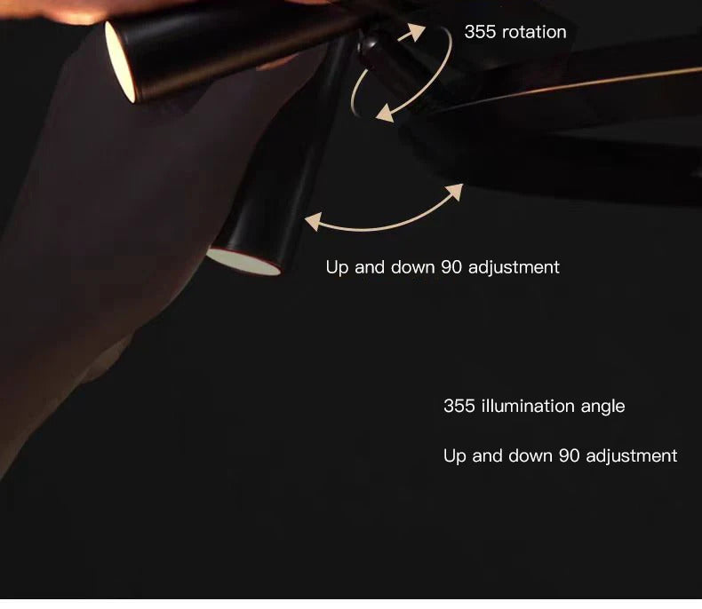 Nordic ring Chandelier balck Metal adjustable spot lamp living room Dining Room Kitchen Indoor Lighting led round Pendant light