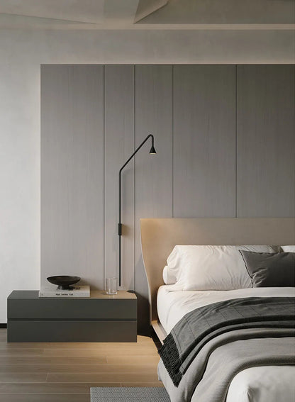 Minimalist Bedroom Bedside Floor Lamp Designer Gold Standing Light