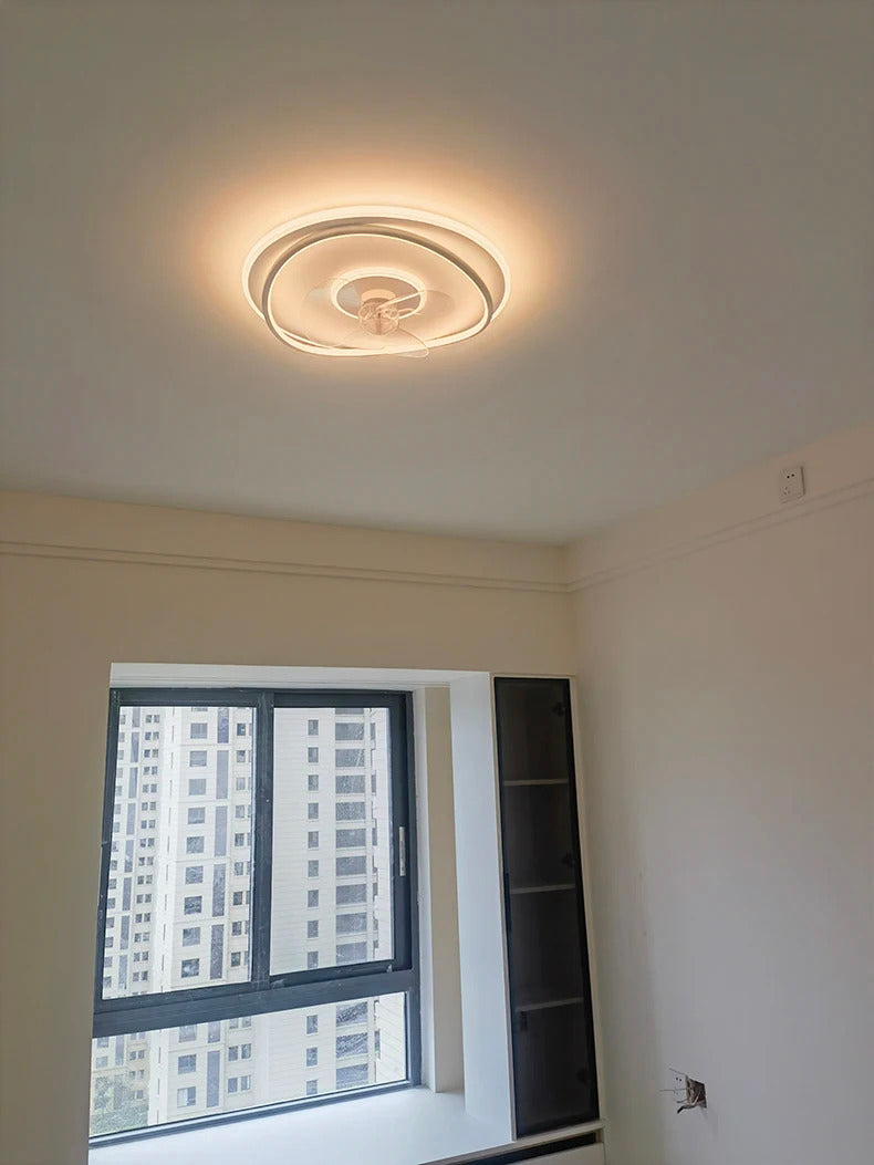 Modern LED Ceiling Fan Light Remote Dimming 6 Levels Silent Living Room lighting