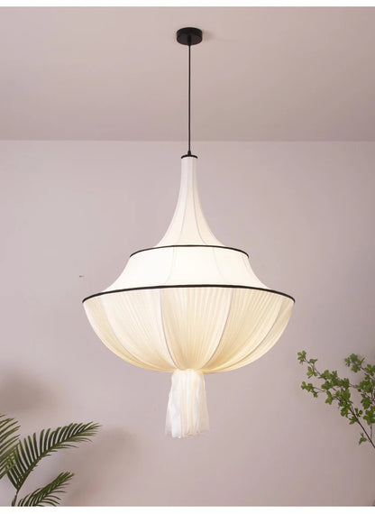 Vintage Cloth Pendant Light French Medieval Pendant Lamp