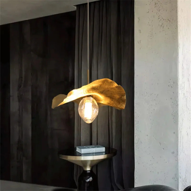 Lotus Leaf pendant light Hammered brass pendant lamp for living room dining room bedroom decoration kitchen light fixtures