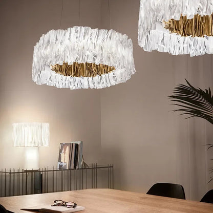 Accordéon Suspension pendant light LED pleated acrylic chandelier