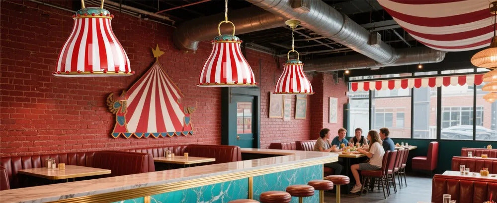 American Circus Style Chandeliers Glass Lampshade Led Pendant Lights