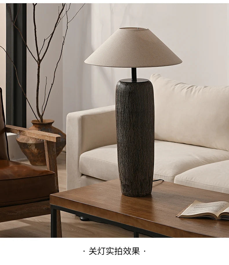 Ceramic Floor Lamp Quiet Pottery Pot Cloth Zen Floor Table Light
