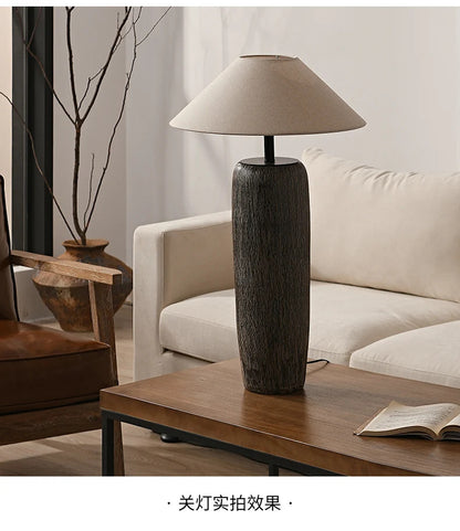 Ceramic Floor Lamp Quiet Pottery Pot Cloth Zen Floor Table Light