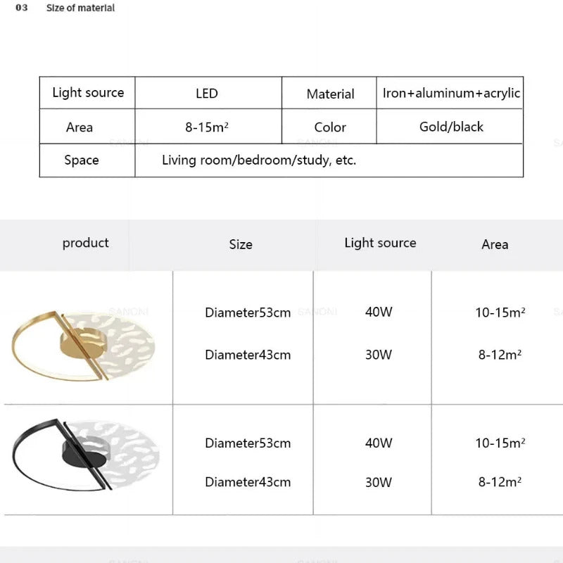 Modern LED Ceiling Lamp For Dining Room Bedroom Aisle Ceiling Light