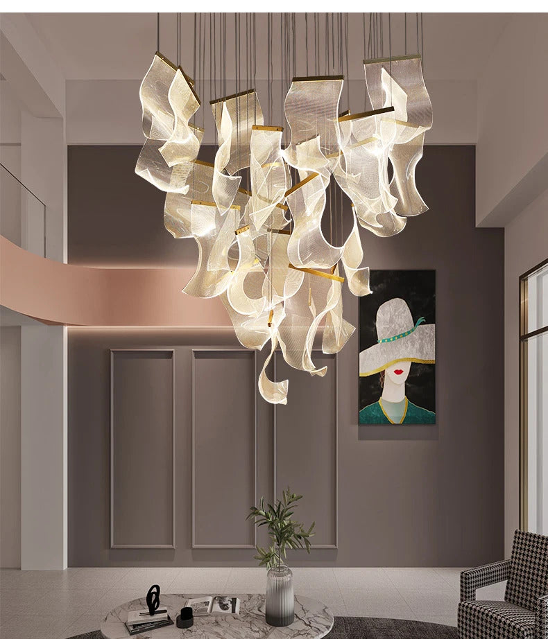 Rinkle Suspended Lights Modern Guide stairwell Chandelier