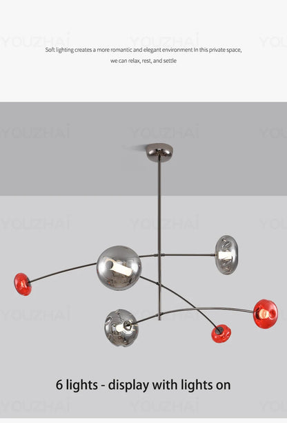 Nordic Art Magic Bean Pendant Lamp Modern Glass Chandelier