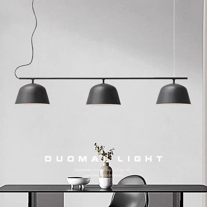 Danish designer Ambit rail pendant lamp Nordic black 3 heads long chandelier