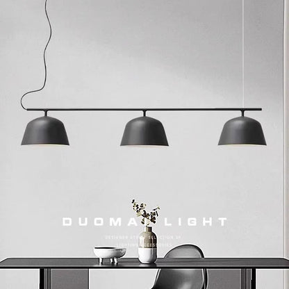 Danish designer Ambit rail pendant lamp Nordic black 3 heads long chandelier