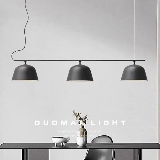 Danish designer Ambit rail pendant lamp Nordic black 3 heads long chandelier