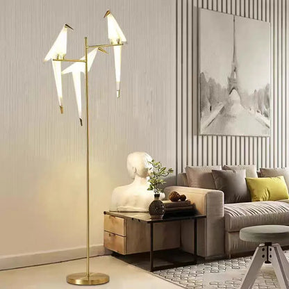 Perch Light table Lamp Led Designer Gold Origami Bird Standing Lamps For Living Room Creative Art Deco Safaside Corner Lamp