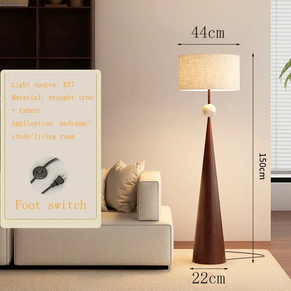 Wabi-sabi Floor Lamp Cloth Cover Art Decorative Bedroom Bedside Floor Light