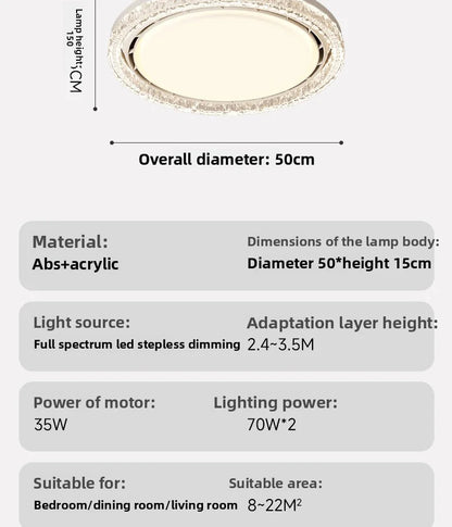 Light Luxury Bladeless Fan Light Modern Minimalist Creative Room Ceiling Light