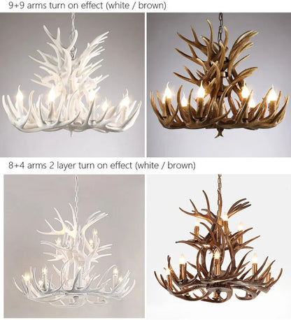 Rustic chandelier industrial wind lamps restaurant Internet cafe decoration antler lamp