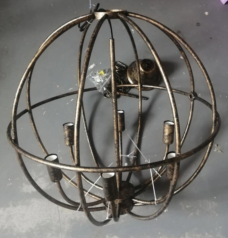 Retro Wrought Iron Chandelier Rustic Orb Chandelier