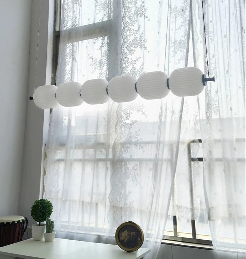 White glass bulb chandelier Long glass pendant lamp for Bedroom living room restaurant Bar Minimalist Necklace LED pendant light