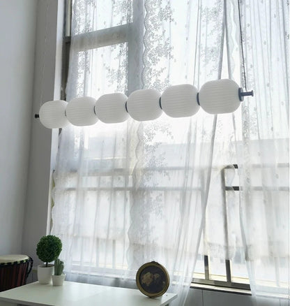 White glass bulb chandelier Long glass pendant lamp for Bedroom living room restaurant Bar Minimalist Necklace LED pendant light