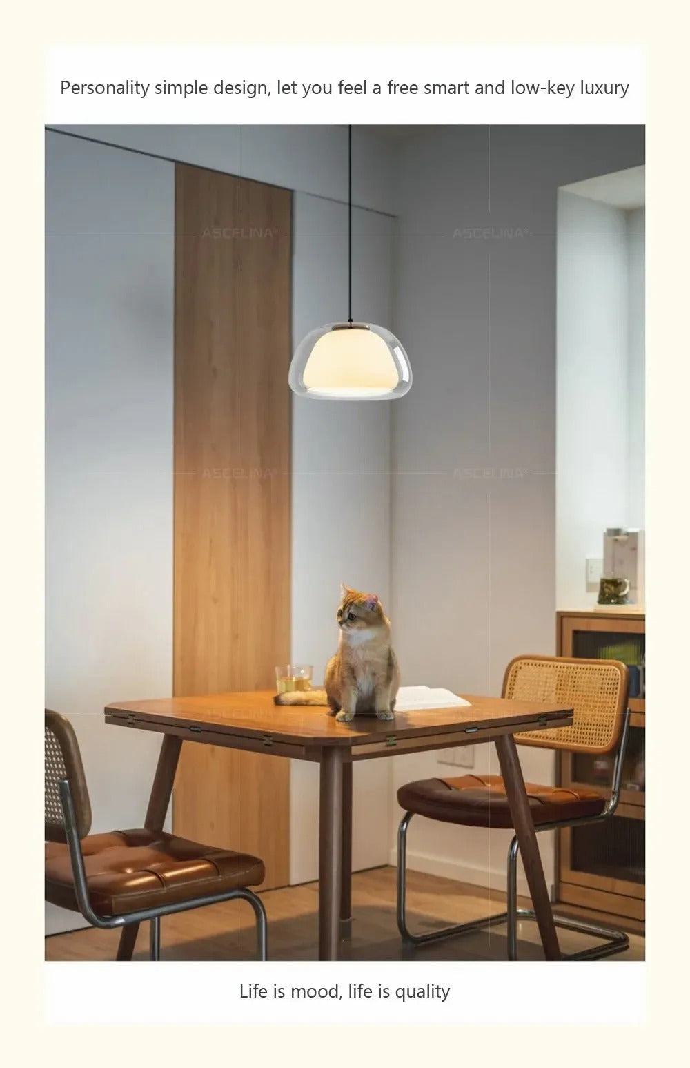 Nordic Glass Jellies Design Hanging Lamp Indoor Dining Living Room Pendant Light