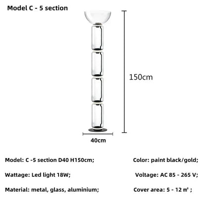 Flos Noctambule Floor Lamp Living Room Study Bedroom Vertical Lamps