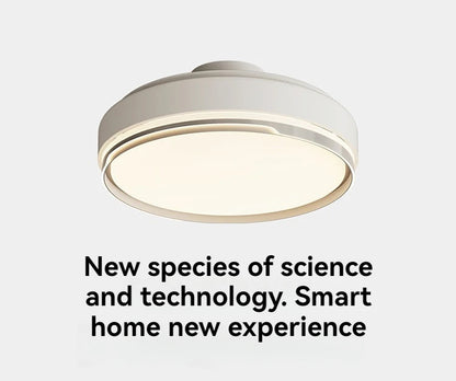 Modern Bladeless Ceiling Fans Round Flush Mount Fan Light