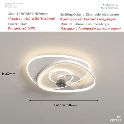 Electric Fan Light Modern LED Ceiling Lamp Living Room Light