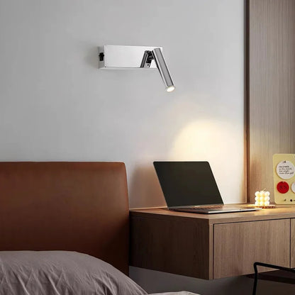 Modern Bauhaus silver small wall lamp Nordic simple bedroom bedside wall light