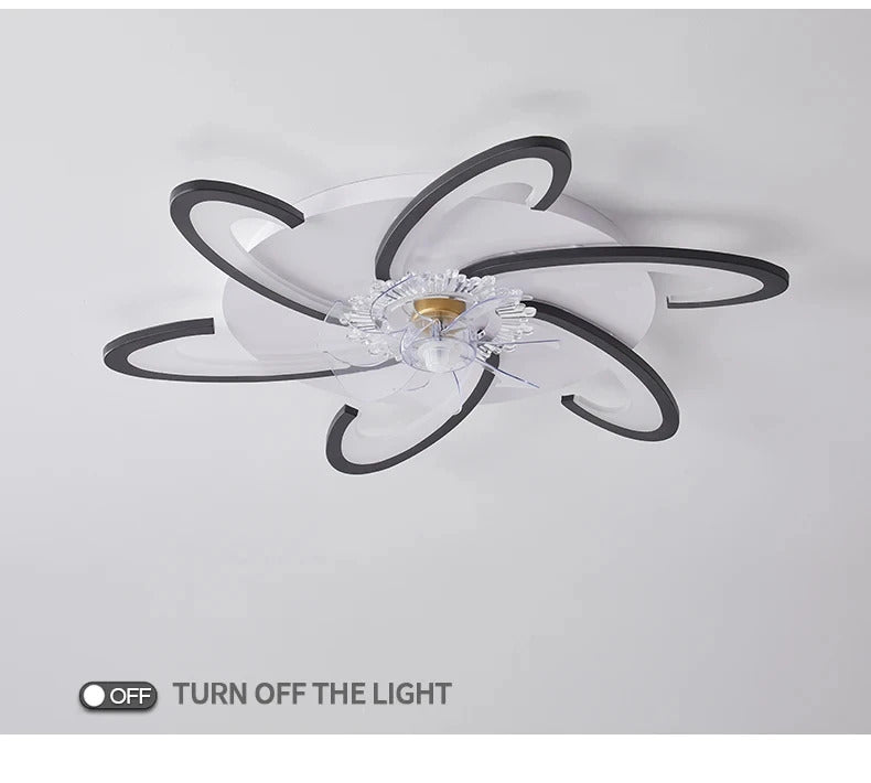 Modern Ceiling Fans with Lights, Fan Lamp Petal Ceiling Fan for Bedroom/Living Room