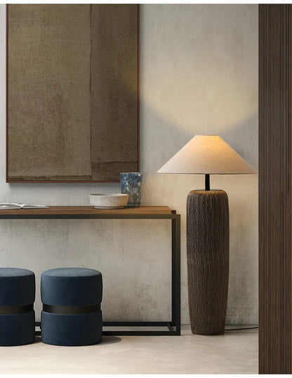 Ceramic Floor Lamp Quiet Pottery Pot Cloth Zen Floor Table Light