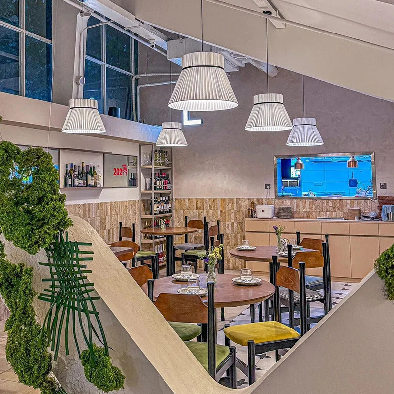 Wabi Sabi White Fabric Pendant Lamp Nordic Restaurant Decoration Cloth Chandelier